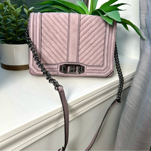 Rebecca Minkoff Quilted Love Crossbody in Peony - Picture 1 of 11